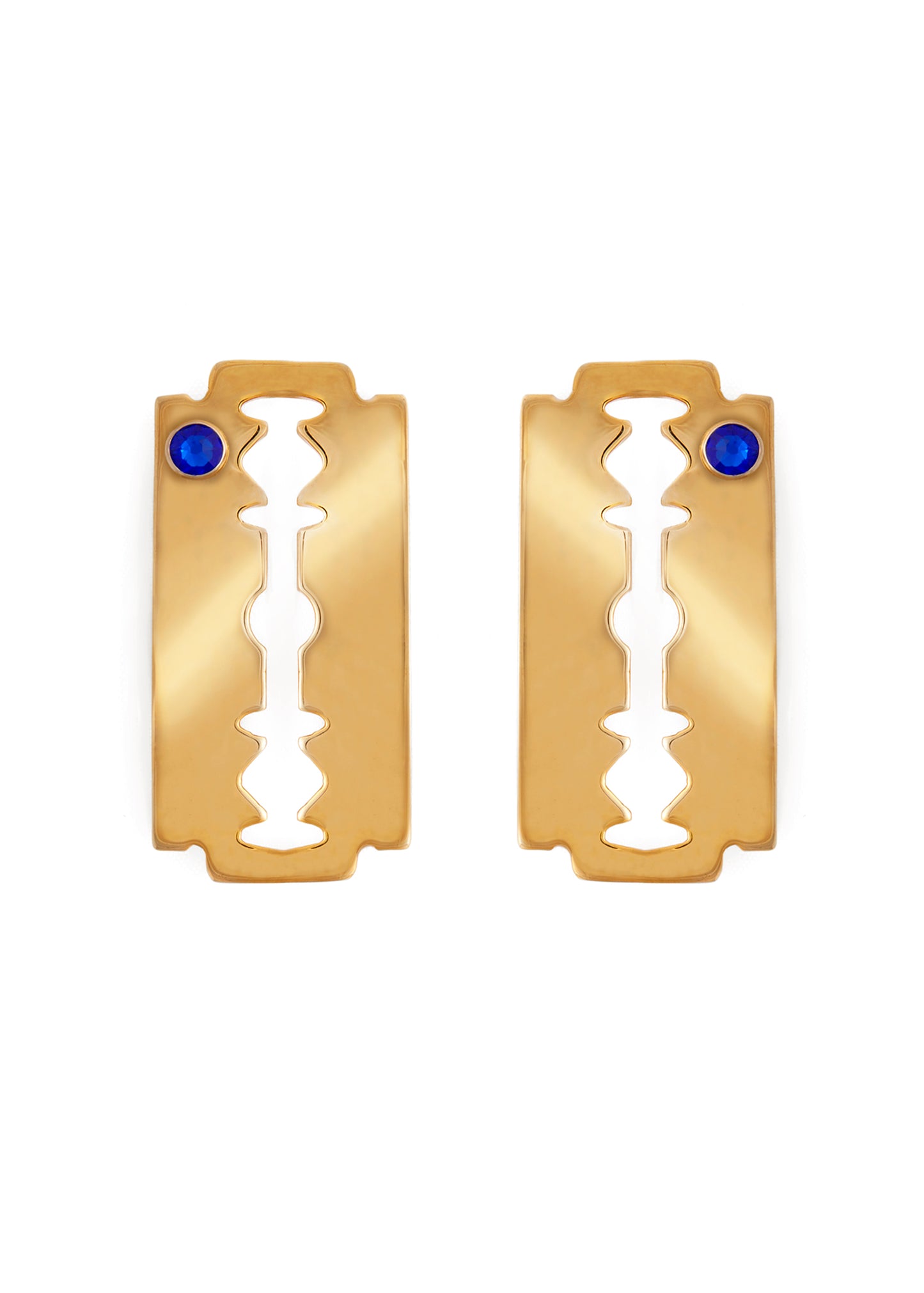 24. Sapphire Razor Blade Hair Slides